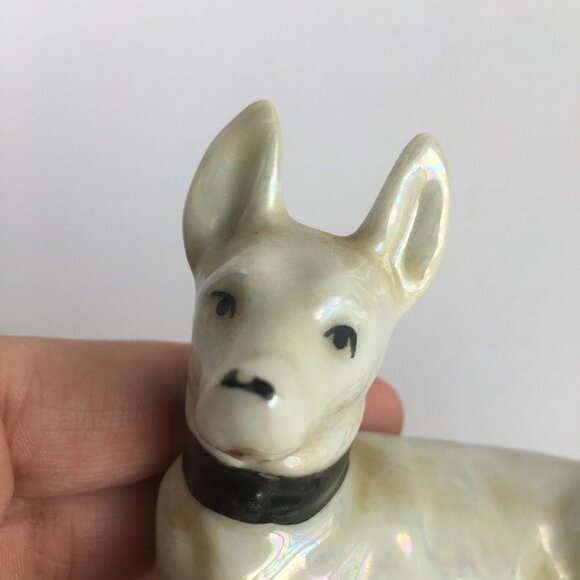 Vintage Dog Figurine Statue - Made in Japan White German Shepherd Lusterware - Picture 6 of 16